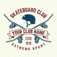 Skateboard club badge. Vector illustration.