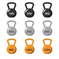 Kettle bell vector isolated on white background