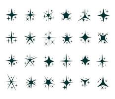 collection of designs with sparkling star concept free vector