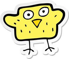 sticker of a cartoon bird vector