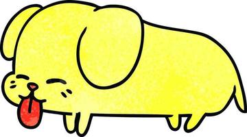 caricatura texturizada de un lindo perro kawaii vector