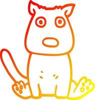 warm gradient line drawing cartoon calm dog vector