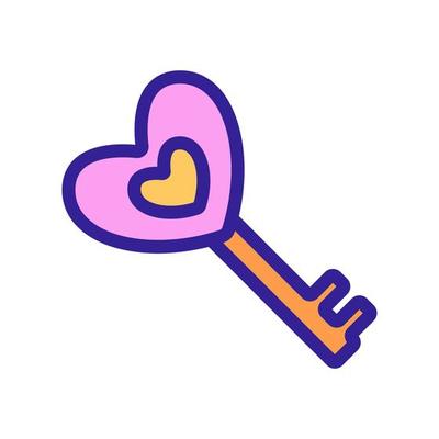 key icon vector. Isolated contour symbol illustration