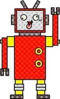 comic book style cartoon crazy robot vector