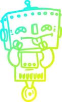 cold gradient line drawing cartoon robot vector