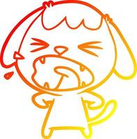 warm gradient line drawing cute cartoon dog vector