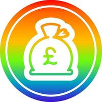 money sack circular in rainbow spectrum vector