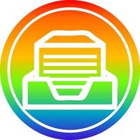office paper stack circular in rainbow spectrum vector
