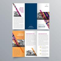 Tri-fold brochure template Minimalistic geometric design for corporate and business. Creative concept brochure vector template.