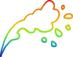 rainbow gradient line drawing cartoon water splash vector