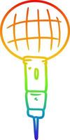 rainbow gradient line drawing cartoon microphone vector