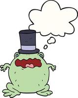 cartoon toad wearing top hat and thought bubble vector