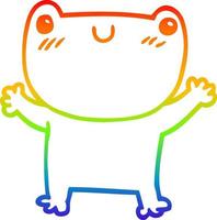 rainbow gradient line drawing cartoon frog vector