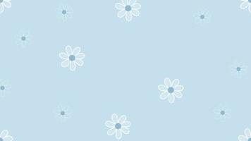 cute flower pattern on blue background, perfect for wallpaper, backdrop, postcard, background vector