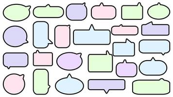 collection set of cute abstract speech bubble, conversation box, chat box, message bubble and thinking, speaking balloon illustration on white background perfect for your design vector