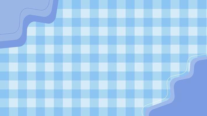 Aesthetic Simple Modern Wavy Blue Checkered Design | Sticker