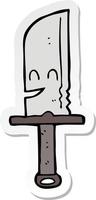 sticker of a cartoon knife vector