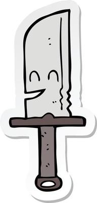 sticker of a cartoon knife