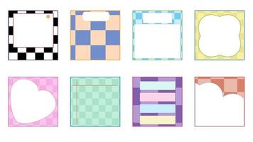 collection of the cute aesthetic checkerboard paper, notepad, memo, planner, sticky note, and journal.cute, simple, and printable vector