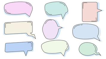 set of the blank speech bubble, conversation box, message box, frame talk, chatbox, though bubble, and speaking  balloon illustration on white background for your design vector