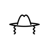 Hat paces icon vector. Isolated contour symbol illustration vector