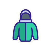 Warm jacket icon vector. Isolated contour symbol illustration vector