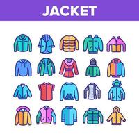conjunto de iconos de colección de ropa de moda chaqueta vector