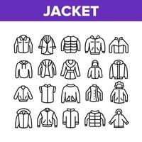 conjunto de iconos de colección de ropa de moda chaqueta vector