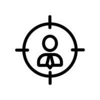 the target man is an icon vector. Isolated contour symbol illustration vector