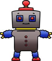 quirky gradient shaded cartoon robot vector