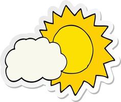 sticker of a cartoon weather vector