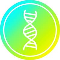 DNA chain circular in cold gradient spectrum vector