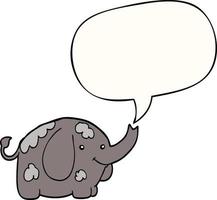 cartoon elephant and speech bubble vector