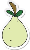 sticker of a quirky hand drawn cartoon pear vector