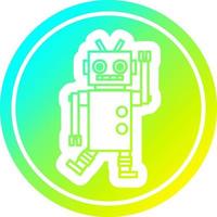 dancing robot circular in cold gradient spectrum vector