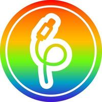 electrical plug circular in rainbow spectrum vector