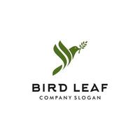 modern bird with green leaf logo - vector illustration, bird and green leaf design on white background, suitable for your design need, logo, illustration, animation, etc.
