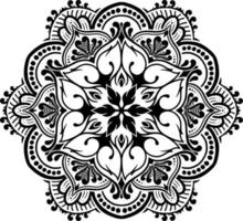 flower pattern in vintage mandala style for tattoos, fabrics or decorations and more. Vector illustration.