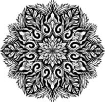 patrón de flores en estilo mandala vintage para tatuajes, telas o decoraciones y más. ilustración vectorial vector