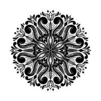 flower pattern in vintage mandala style for tattoos, fabrics or decorations and more. Vector illustration.