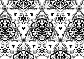 patrón de flores de círculo blanco y negro en estilo mandala vintage para tatuajes, telas o decoraciones y más vector
