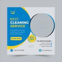 Cleaning service social media post template vector