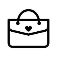 icono de bolsa de mujer. vector de icono de bolsa de mujer. signo simple de icono de bolsa de mujer. icono de bolsa de mujer aislado sobre fondo blanco. línea de icono de bolso de mujer.