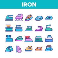 Iron Electrical Tool Collection Icons Set Vector