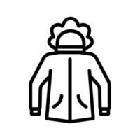 Winter jacket icon vector. Isolated contour symbol illustration vector