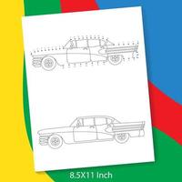 old car dot to dot game and color for children, 1 to 20 Connect dot to dot game for children vector