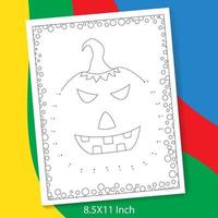 juego de punto a punto de halloween y color para niños, 1 a 20 juego de punto a punto de conexión para niños vector