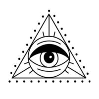 Evil doodle eye. Hand drawn witchcraft eye talisman, magical sacred symbol vector