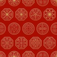 Chinese traditional oriental ornament background, pattern seamless vector
