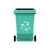 contenedor o papeleras de reciclaje para papel, plástico, vidrio y basura en general.